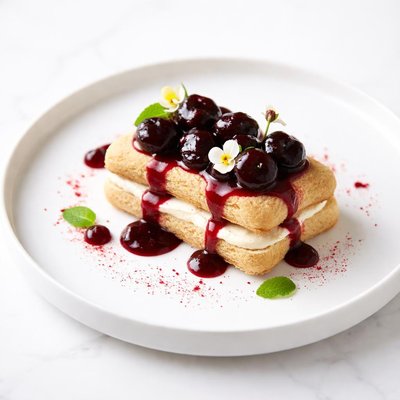 Image of Cherry Ladyfinger Dessert