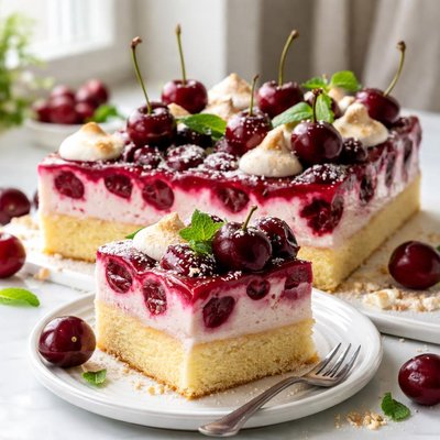 Image of Cherry Marshmallow Magic Cake