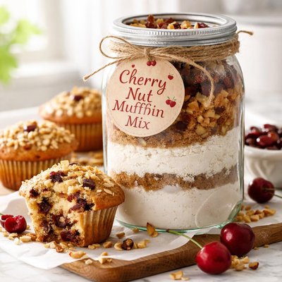 Image of Cherry Nut Muffin Mix in a Jar