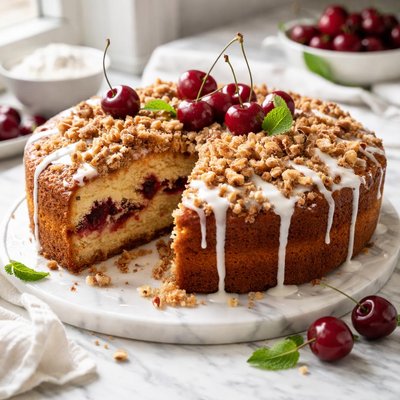 Image of Cherry Ripple Sour Cream Coffee Cake