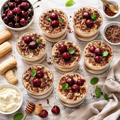 Image of Cherry Tiramisu Cups