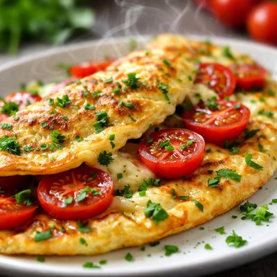 Image of Cherry Tomato and Herb Omelette