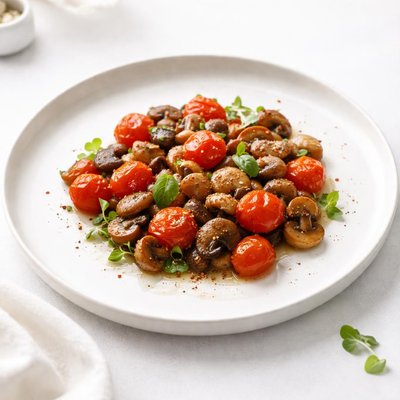 Image of Cherry Tomato and Mushroom Saute