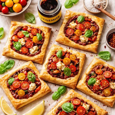 Image of Cherry Tomato and Vegemite Tarts