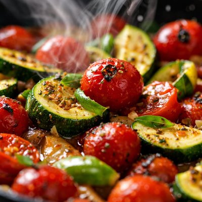 Image of Cherry Tomato and Zucchini Saut