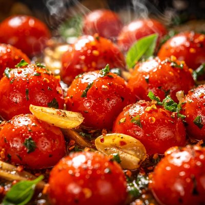 Image of Cherry Tomatoes in Garlic