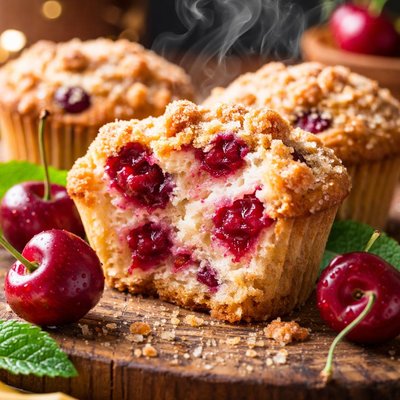 Image of Cherry Yogurt Muffins