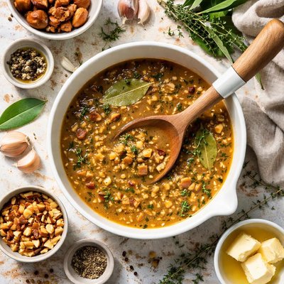 Image of Chestnut and Bay Leaf Gravy