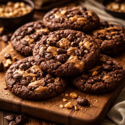 Image of Chewy Chocolate Peanut Butter Cookies