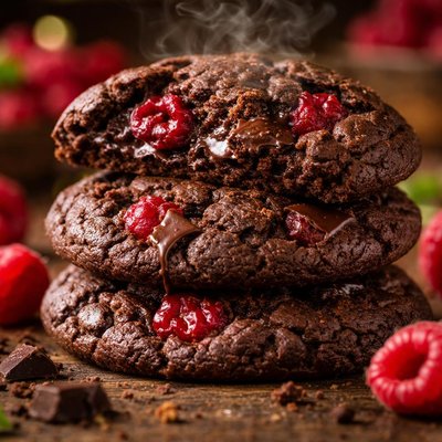 Image of Chewy Chocolate Raspberry Cookies