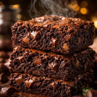 Image of Chewy Fudgy Triple Chocolate Brownies