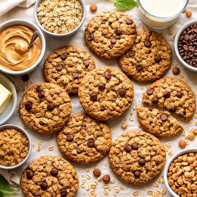 Image of Chewy Oatmeal Peanut Butter Cookies