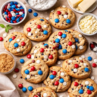 Image of Chewy Red White and Blue M M Cookies