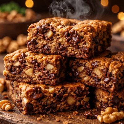 Image of Chewy Sour Cream Chocolate Chip Walnut Squares