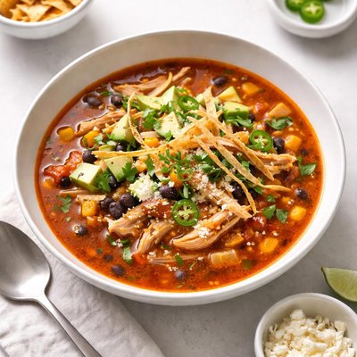 Image of Chickadilla Soup Chicken Enchilada Soup for the Slow Cooker