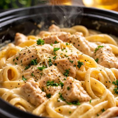 Image of Chicken Alfredo in Slow Cooker