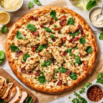 Image of Chicken Alfredo Pizza