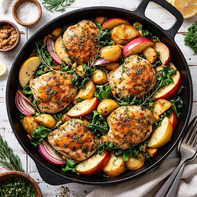 Image of Chicken and Apple Skillet Supper