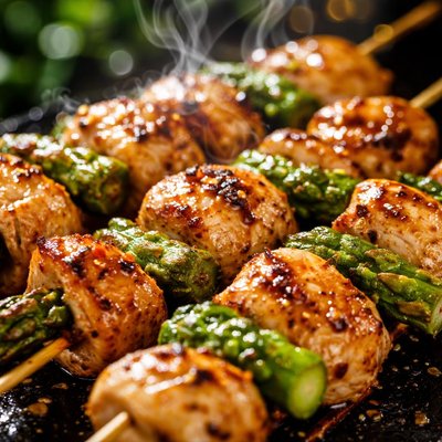 Image of Chicken and Asparagus Kabobs