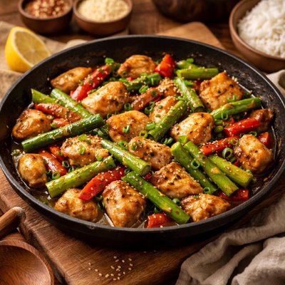 Image of Chicken and Asparagus Stir Fry with Ginger Sauce