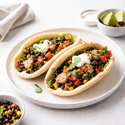 Image of Chicken and Black Bean Pitas