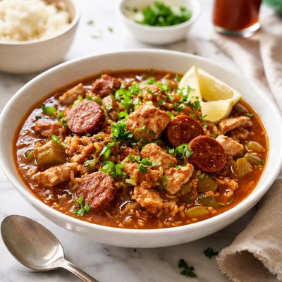 Image of Chicken and Chorizo Sausage Gumbo