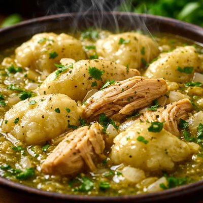 Image of Chicken and Dumplings in Green Salsa