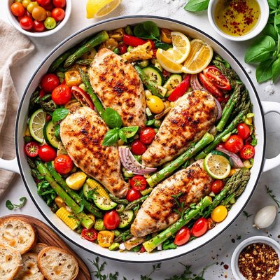 Image of Chicken and Garden Vegetables