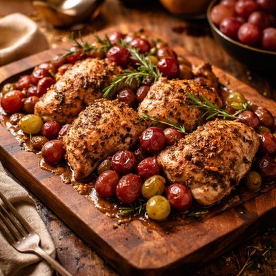 Image of Chicken and Grapes