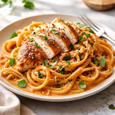 Image of Chicken and Linguine in Creamy Vodka Sauce