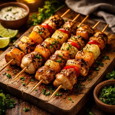Image of Chicken and Melon Kabobs
