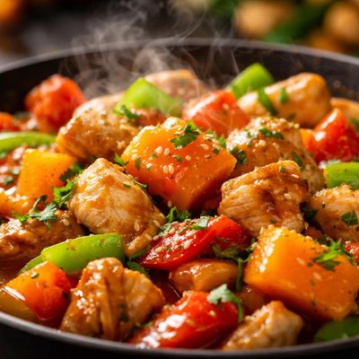 Image of Chicken and Papaya Stir Fry