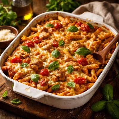 Image of Chicken and Pasta Bake with Basil