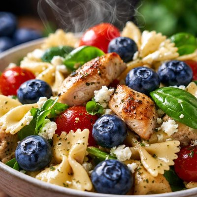 Image of Chicken and Pasta Salad with Blueberries