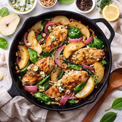 Image of Chicken and Pear Skillet Supper Diabetic