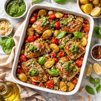Image of Chicken and Potatoes with Pesto