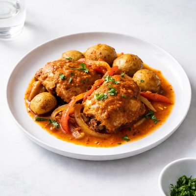 Image of Chicken and Potatoes with Tomato Sauce Pollo Sudado