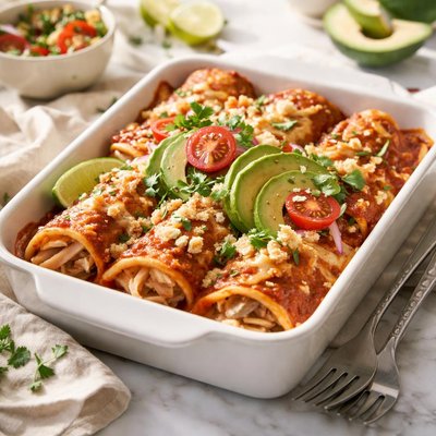 Image of Chicken and Refried Bean Enchiladas