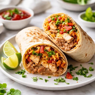 Image of Chicken and Refried Beans Burritos
