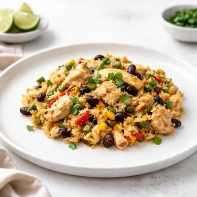 Image of Chicken and Rice Casserole with Chilies Corn and Black Beans