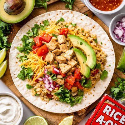 Image of Chicken and Rice Wrap Using Rice a Roni