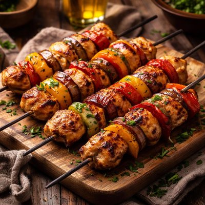 Image of Chicken and Roasted Pepper Skewers