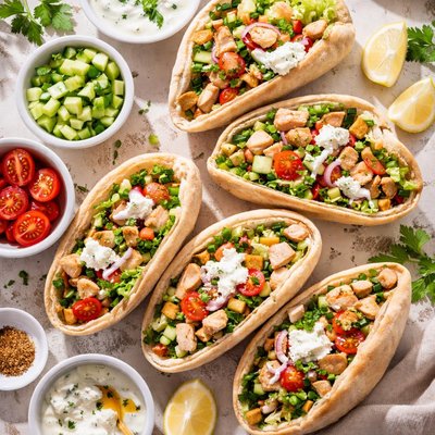 Image of Chicken and Salad Pitas