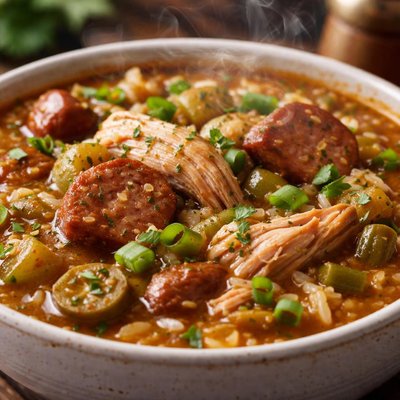 Image of Chicken and Sausage Gumbo Oamc Directions Included