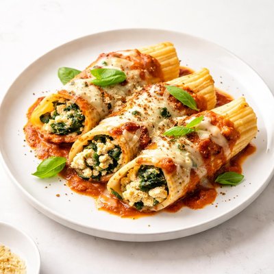 Image of Chicken and Spinach Manicotti or Shells