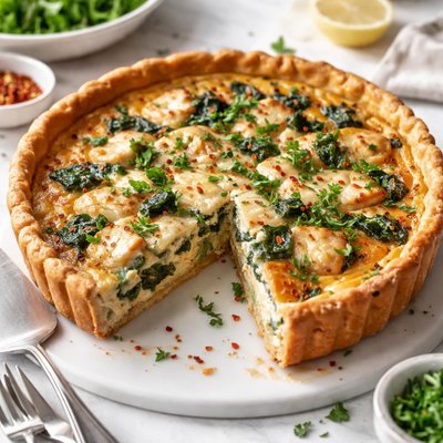 Image of Chicken and Spinach Quiche