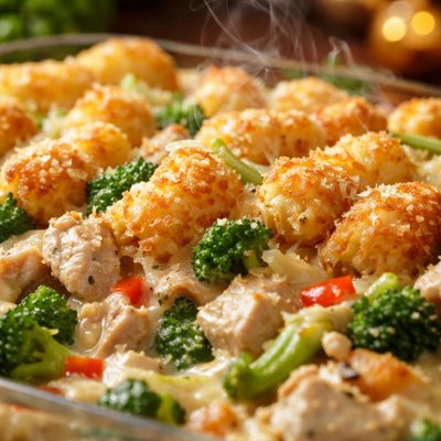 Image of Chicken and Tater Tot Casserole Healthier Version