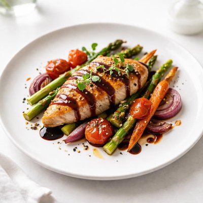 Image of Chicken and Vegetables with Balsamic Vinegar
