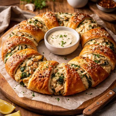 Image of Chicken Artichoke and Spinach Wreath