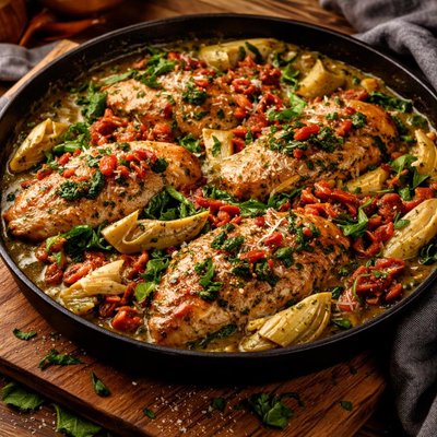 Image of Chicken Artichoke and Sun Dried Tomato with Pesto